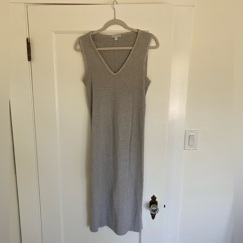 James Perse fitted sleeveless grey dress